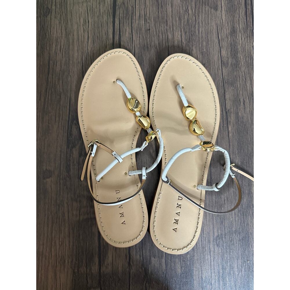 Amanu The Nairobi Embellished Leather Sandal Womans 39/ US9